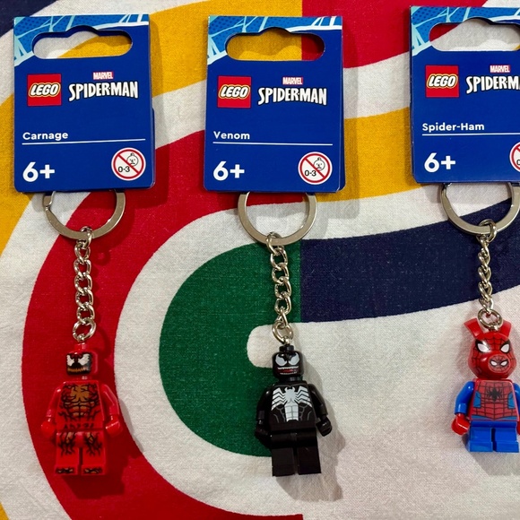 Lego Other - Bundle of THREE SPIDER-Man keychains, unused with TAGS